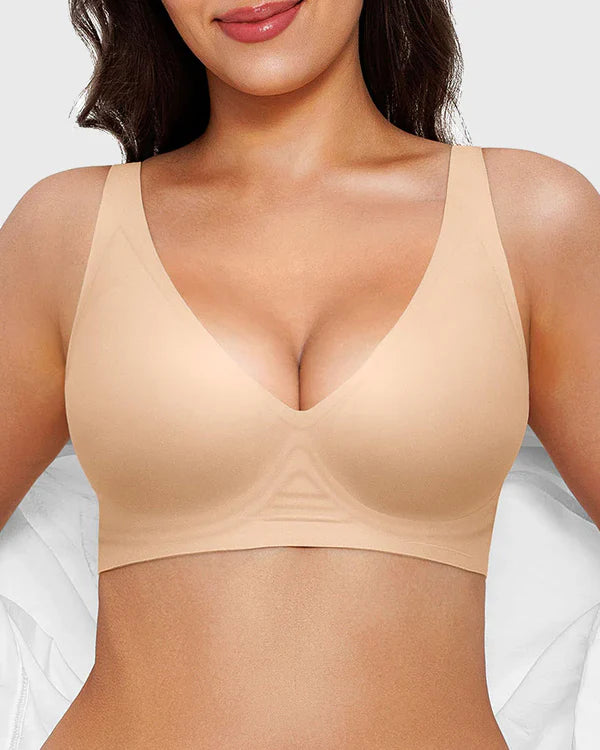 Sujetador inalámbrico push-up de escote profundo sin costuras 3.0