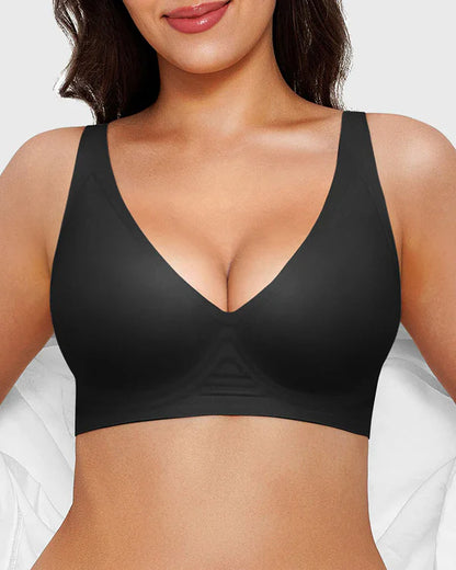 Sujetador inalámbrico push-up de escote profundo sin costuras 3.0