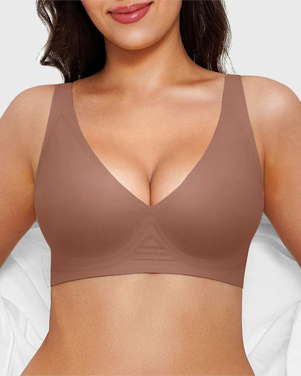 Sujetador inalámbrico push-up de escote profundo sin costuras 3.0