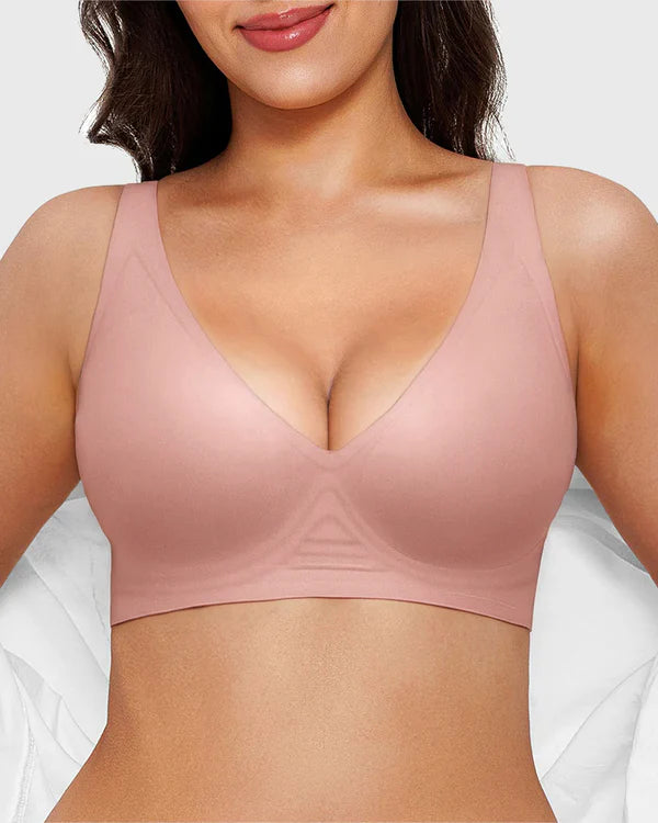 Sujetador inalámbrico push-up de escote profundo sin costuras 3.0