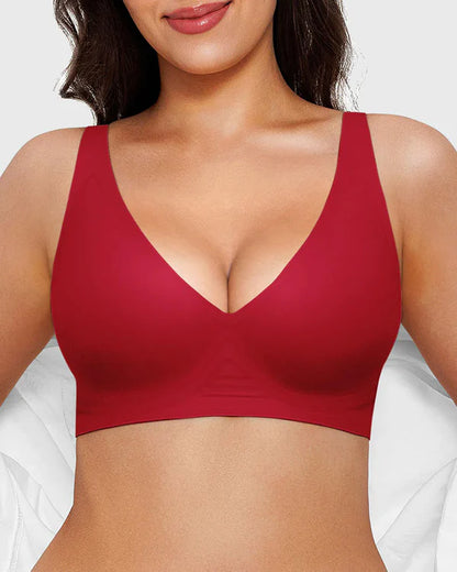 Sujetador inalámbrico push-up de escote profundo sin costuras 3.0